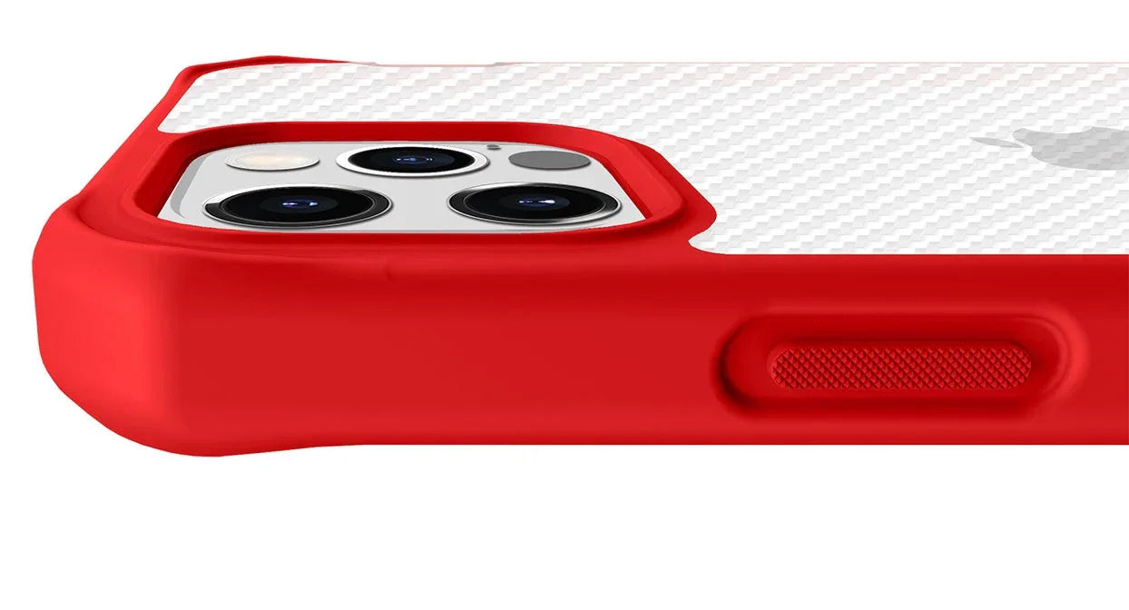 Itskins Hybrid Tek iPhone 12 & 12 Pro Case -Red And Transparent - Tashqila Itskins Hybrid Tek iPhone 12 & 12 Pro Case -Red And Transparent - Tashqila